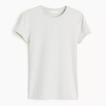 Футболка H&M Fitted Microfiber, серебристо-серый