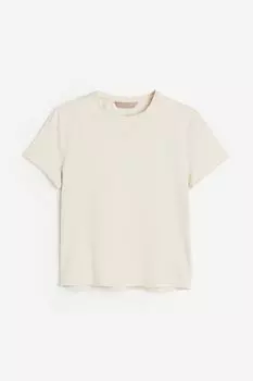 Футболка H&M Fitted, светло-бежевый
