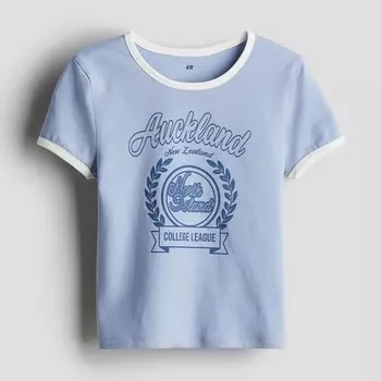 Футболка H&M Kids Print Auckland, голубой