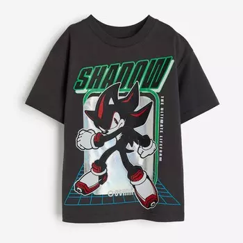 Футболка H&M Kids Printed Sonic the Hedgehog, черный