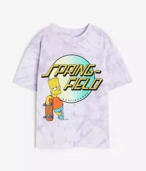 Футболка H&M Kids The Simpsons Print, светло-фиолетовый