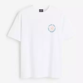 Футболка H&M Loose Fit Glow, белый