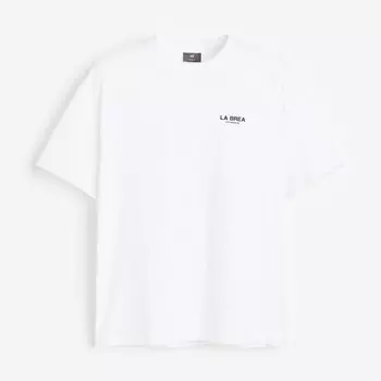 Футболка H&M Loose Fit Printed La Brea, белый