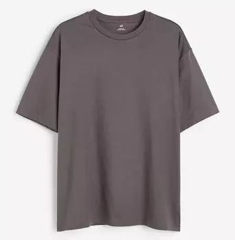 Футболка H&M Loose Fit, темно-серый