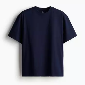 Футболка H&M Loose Fit, темно-синий