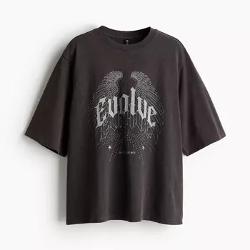 Футболка H&M Oversized Evolve, черный