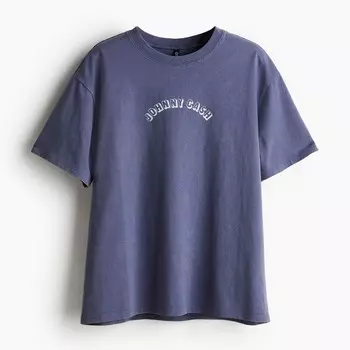 Футболка H&M Oversized Johnny Cash, синий