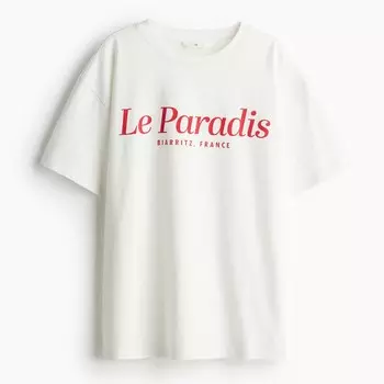 Футболка H&M Printed, белый
