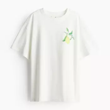 Футболка H&M Printed Lemons, белый