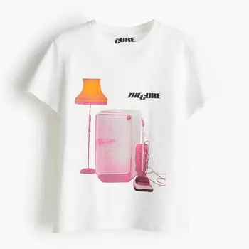 Футболка H&M Printed The Cure, белый