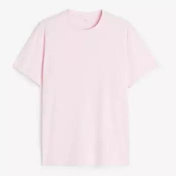 Футболка H&M Regular Fit Crew-neck, светло-розовый