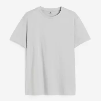 Футболка H&M Regular Fit Crew-neck, светло-серый