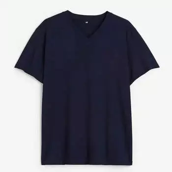 Футболка H&M Regular Fit V-neck, темно-синий