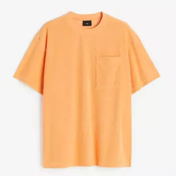 Футболка H&M Relaxed Fit Terry, оранжевый