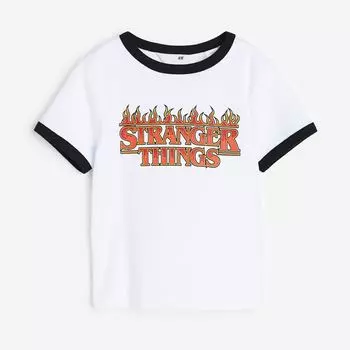Футболка H&M Stranger Things Printed, белый
