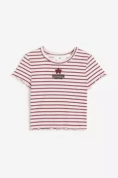 Футболка H&M Stranger Things Printed, светло-розовый