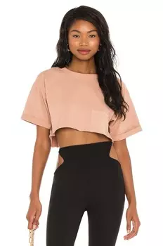 Футболка h:ours Super Cropped Pocket, нюд