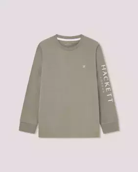 Футболка Hackett London с длинными рукавами, цвет Verde Militar