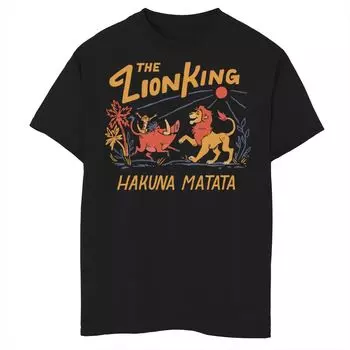 Футболка Hakuna Matata с ярким текстом и графическим рисунком для мальчиков 8–20 лет Disney's The Lion King Disney