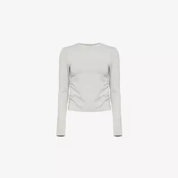 Футболка Halo из эластичной ткани с длинными рукавами и сборками Vuori, серый