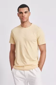 Футболка Hampton из хлопка и льна Aubin, желтый