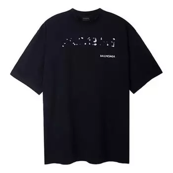 Футболка hand drawn t-shirt large fit 'black' Balenciaga, черный