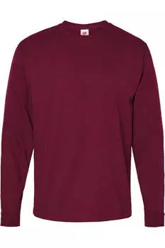 Футболка Hanes Essential-T с длинным рукавом, цвет athletic cardinal