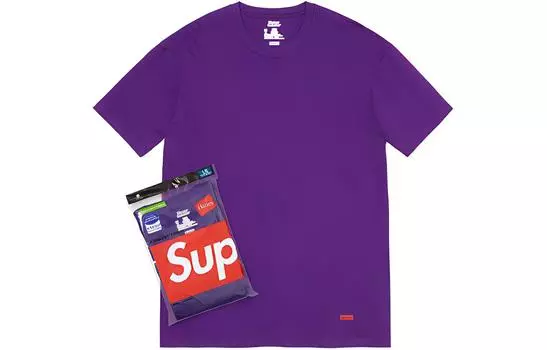 Футболка Hanes Tagless Tees, 2 шт Supreme, фиолетовый