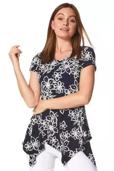 Футболка Hanky Hem с цветочным принтом Roman, синий