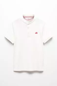 Футболка Hanoicy с низким воротником Mango, белый