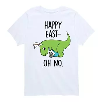 Футболка Happy East для мальчиков 8–20 лет с рисунком Oh No Dino Licensed Character, белый