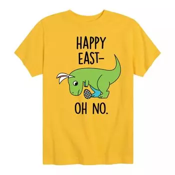 Футболка Happy East для мальчиков 8–20 лет с рисунком Oh No Dino Licensed Character, желтый