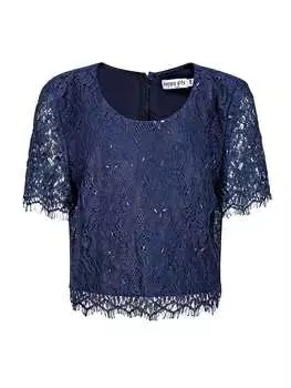 Футболка happy girls by Eisend, темно-синий