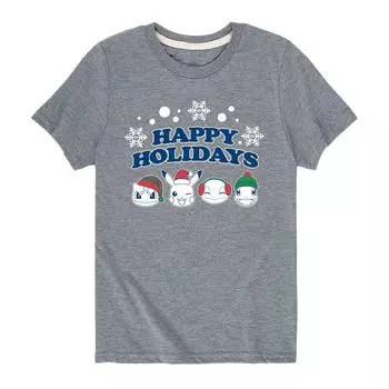 Футболка Happy Holidays для мальчиков 8–20 лет с покемонами Licensed Character