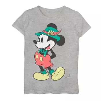Футболка Happy Lederhosen с изображением Микки Мауса для девочек 7–16 лет Disney's с графическим рисунком и портретом Disney