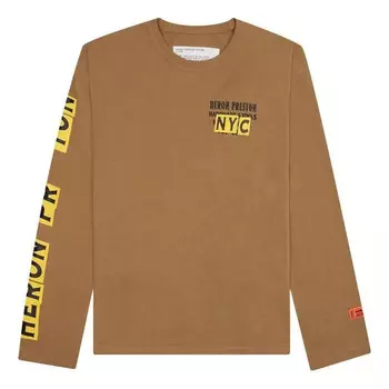 Футболка hardware and tools long-sleeve t-shirt 'tobacco brown yellow' Heron Preston, коричневый