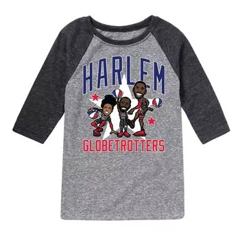 Футболка Harlem Globetrotters Group с рисунком реглан для мальчиков 8–20 лет Licensed Character, серый/черный