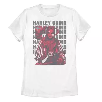 Футболка Harley Quinn для юниоров: Birds Of Prey Harley Stacked Licensed Character, белый
