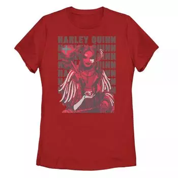 Футболка Harley Quinn для юниоров: Birds Of Prey Harley Stacked Licensed Character, красный