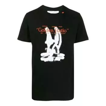 Футболка harry the bunny c/o virgil abloh men's black cartoon slim black Off-White, черный