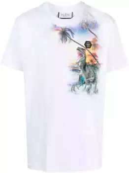 Футболка Hawaii с графичным принтом Philipp Plein, белый