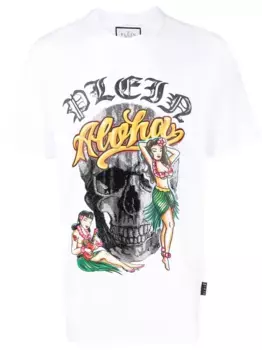 Футболка Hawaii с короткими рукавами Philipp Plein, белый