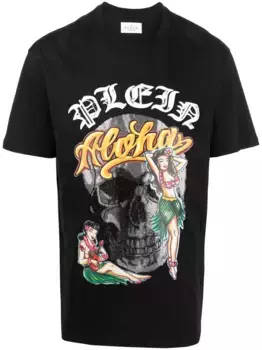 Футболка Hawaii с короткими рукавами Philipp Plein, черный