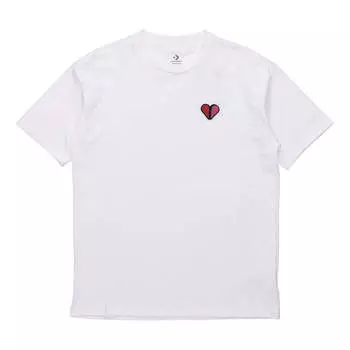 Футболка heart print short-sleeve tee mens white Converse, белый