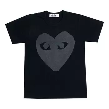 Футболка heart shape printing short sleeve tee 'black black' Comme Des Garcons Play, черный