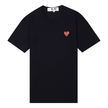 Футболка heart t-shirt 'black' Comme Des Garcons Play, черный