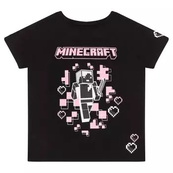 Футболка Hearts Creeper Minecraft, черный