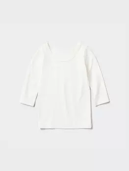 Футболка HeatTech для малышей с круглым вырезом Uniqlo, цвет 01 белый
