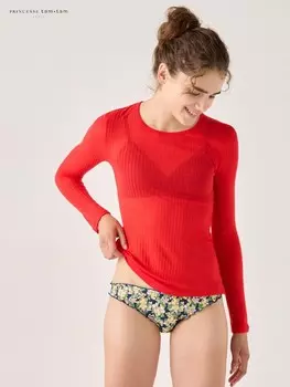 Футболка heattech из кашемира Uniqlo, красный