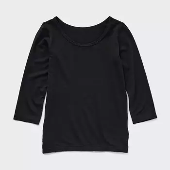 Футболка HEATTECH с круглым вырезом для малышей Uniqlo, черный